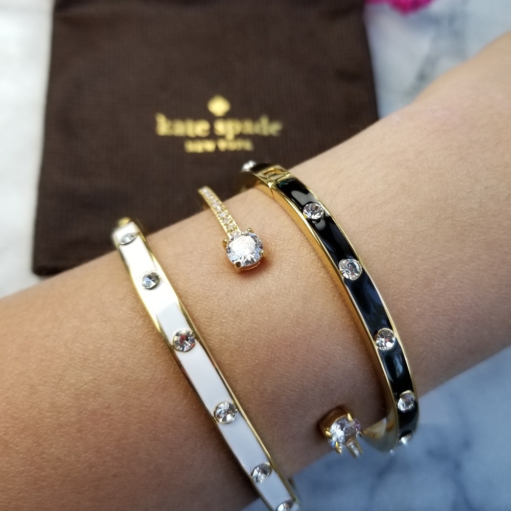 🛑⬇️Kate Spade  gold diamond bangle - Picture 5 of 8